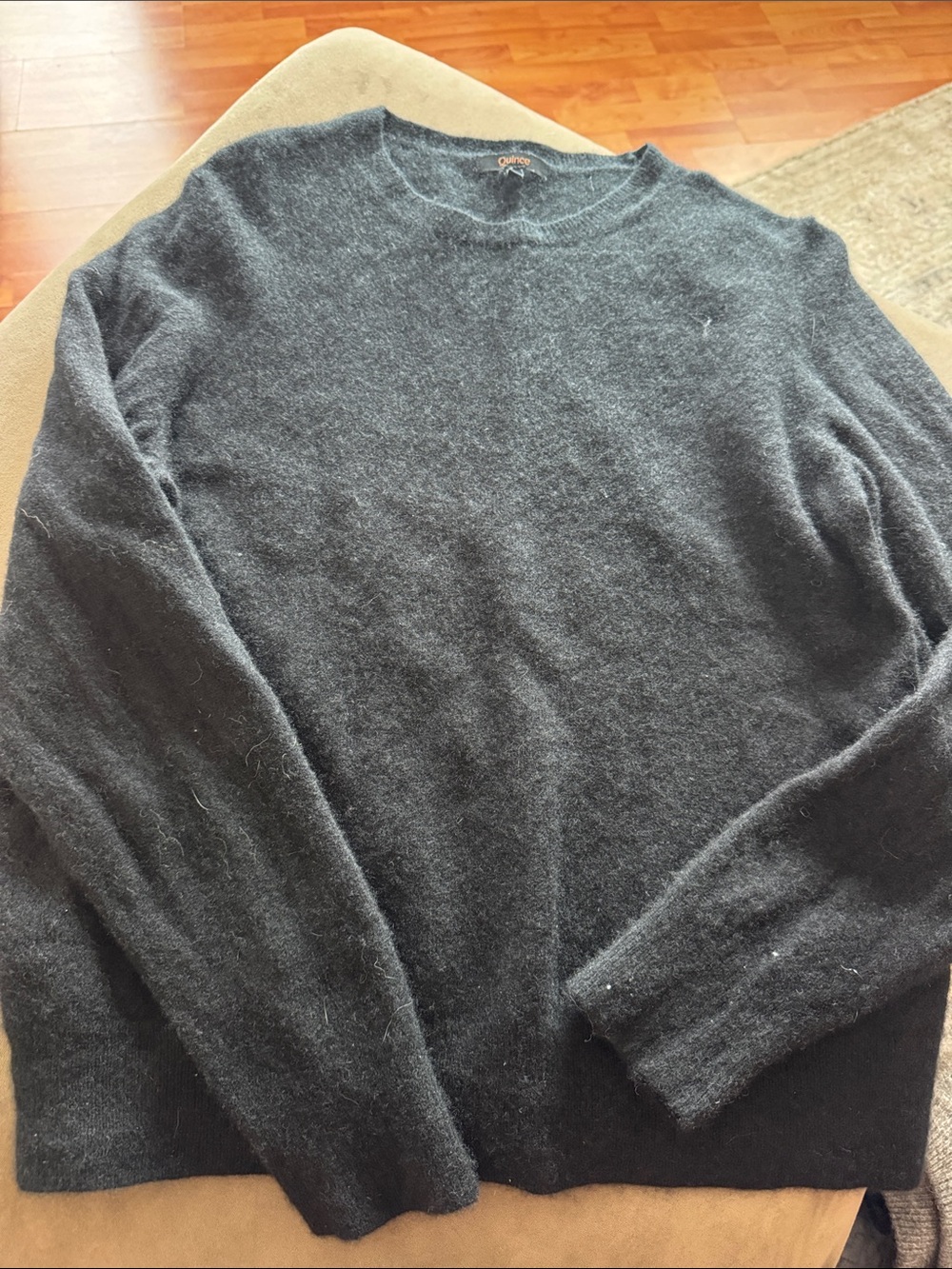 Quince Men's Black Crewneck Sweater - Soft Knit